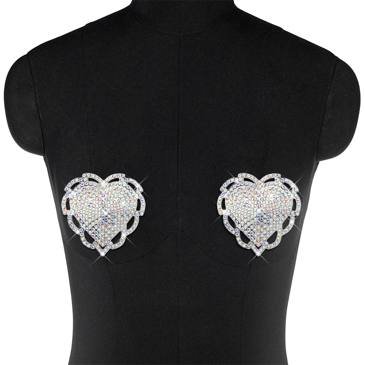 Rhinestone Heart Nipple Pasties | Reusable | 6 Colors