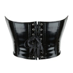 Shiny Patent Overbust Corset | Sweetheart | Black, White & Red