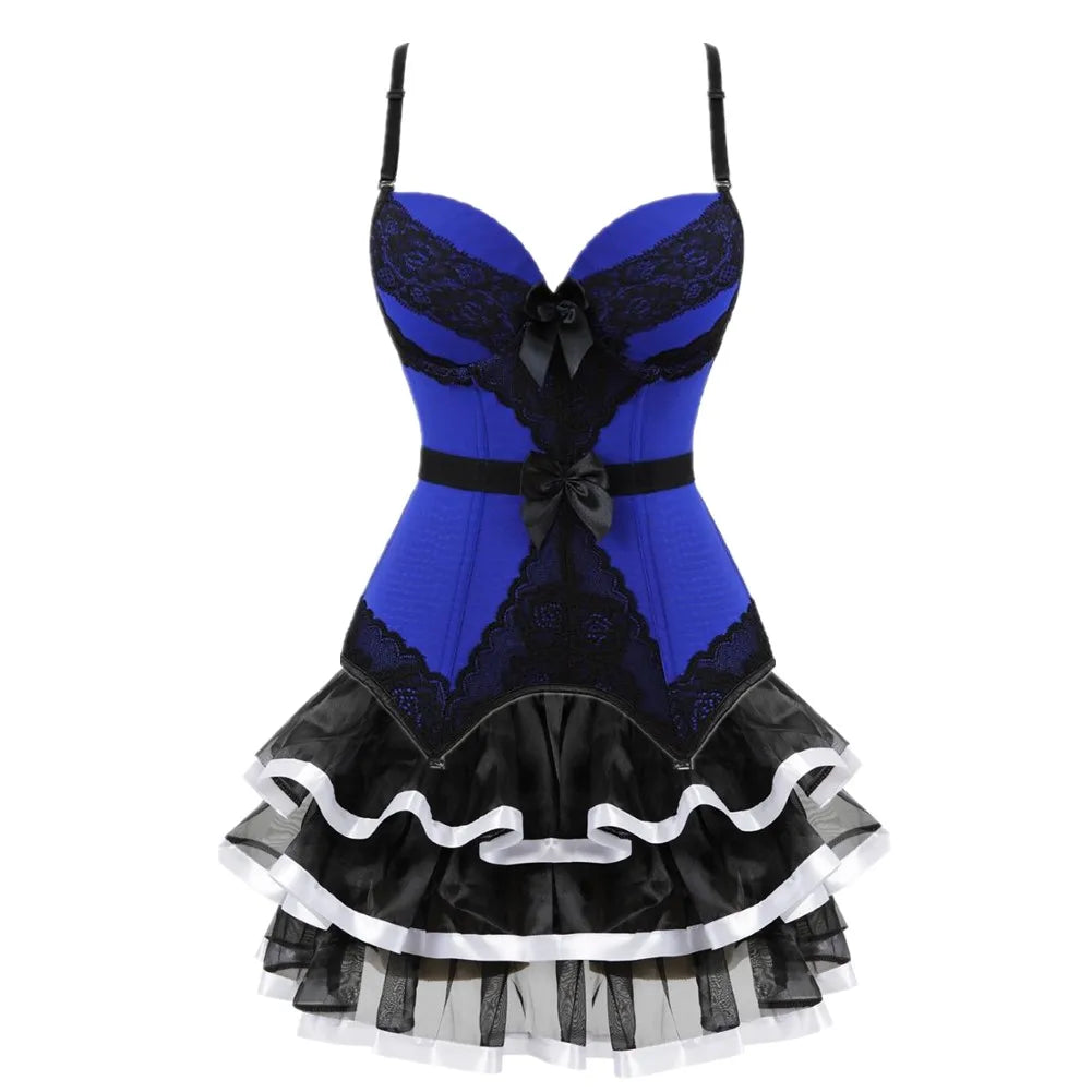 Overbust Corset & Tutu Skirt Set | Straps Cup | Burlesque