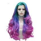Multicolor Ombre Lace Front Wig | Long Wavy Synthetic | 26 Inches