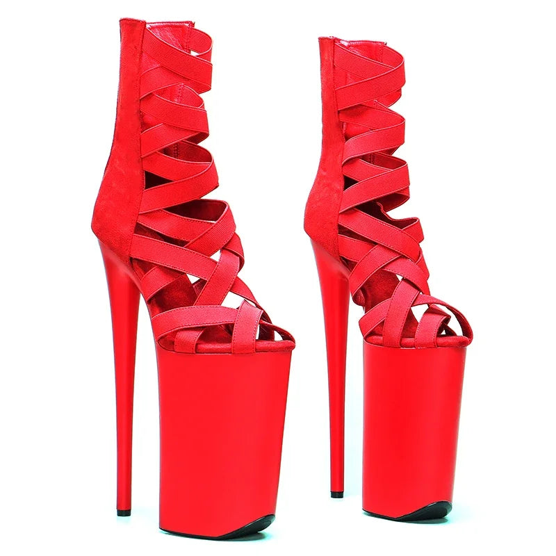 26CM Platform Ankle Boots - Extreme 10 Inch High Heel Pole Dance Boots