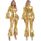 Metallic Flare Jumpsuit | 70s Disco | Bell Bottom