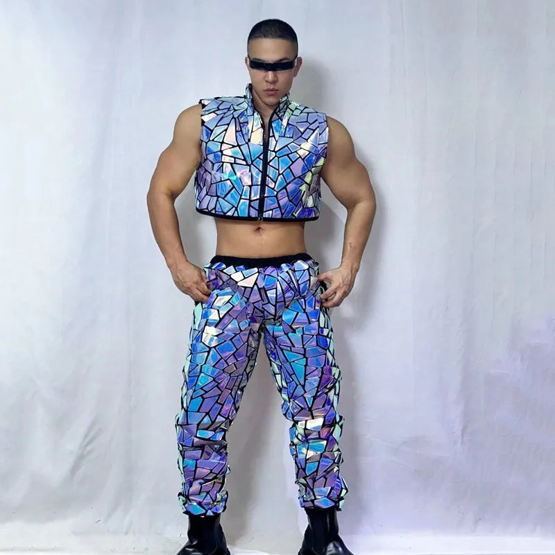 Men's Mirror Set | Cropped Vest & Pants