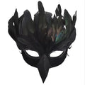 Black Feather Raven Mask | Crow Beak | Half Face | One Size