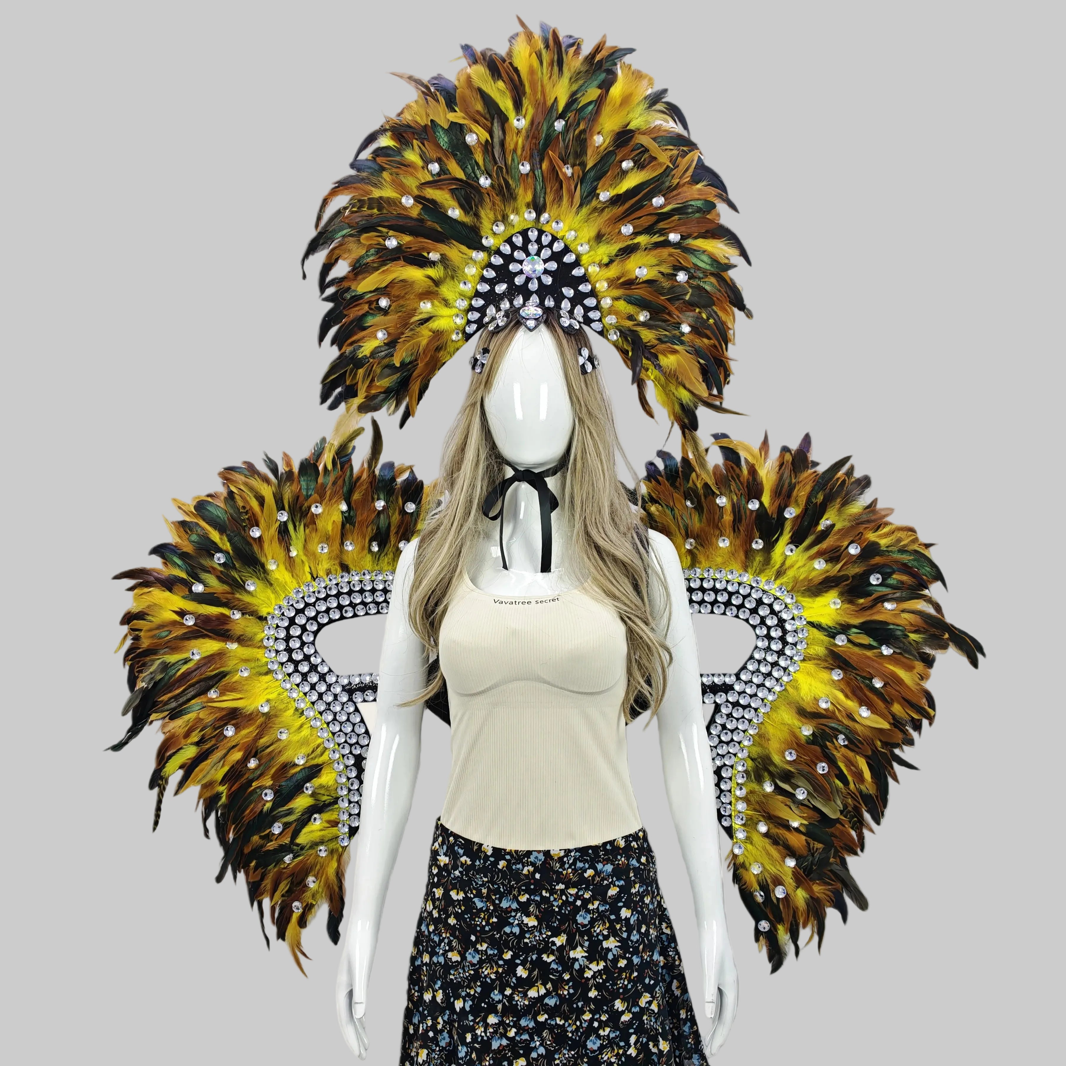 Feather Headdress & Wing Set - Festival & Performance Costume