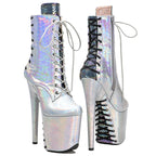 Snakeskin Platform Ankle Boots – 8-Inch Pole Dance Heels, Multi-Color