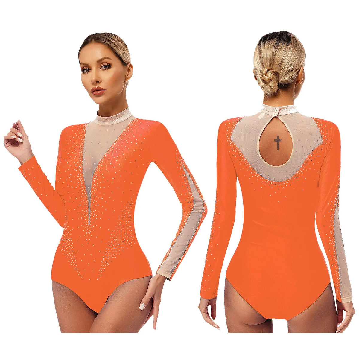 Starlight Long-Sleeve Rhinestone Leotard