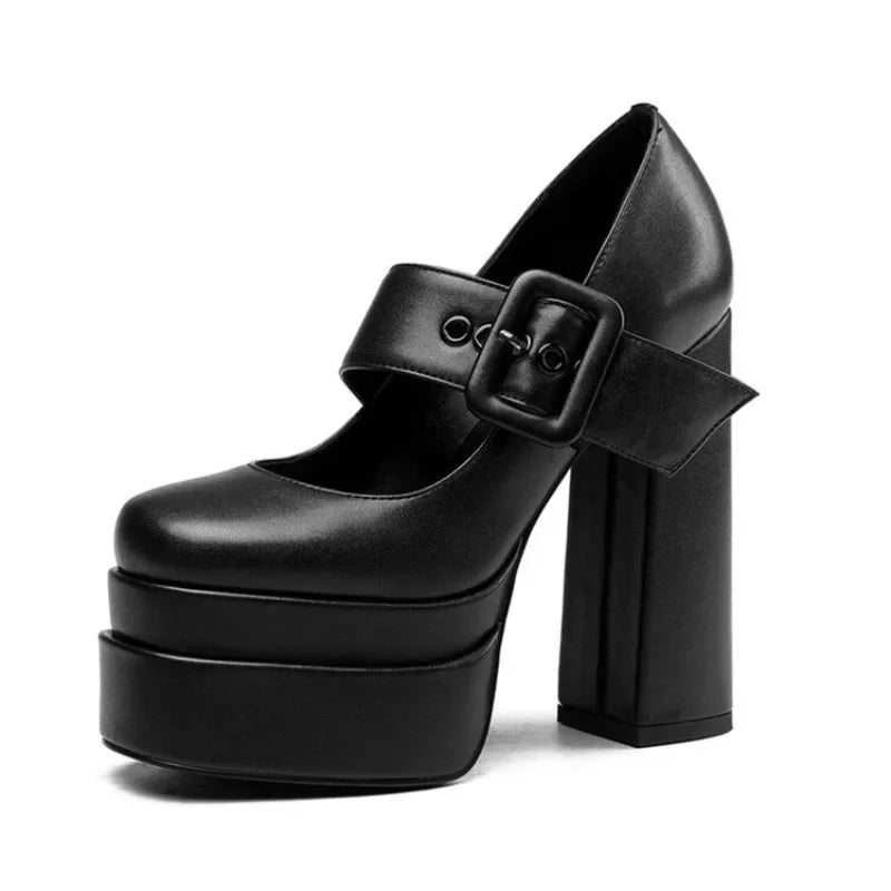 Platform Mary Jane Pumps | Chunky Square Heel