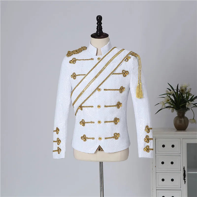 Men's Stage Jacket | Military-Inspired Gold Trim
