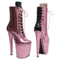 8-Inch Snake Print Platform Ankle Boots - Pole Dance Boots