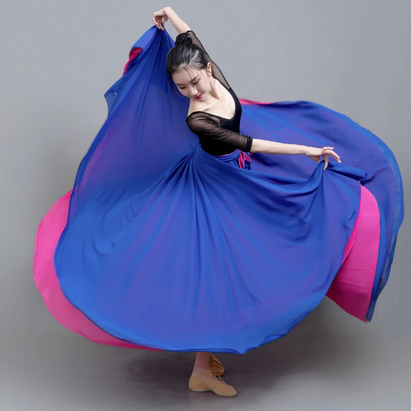Gradient Color-Block Flamenco Skirt | Big Swing | XS-XL