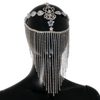Dazzling Rhinestone Fringe Face Mask - Showgirl, Festival & Performance Accessory