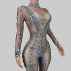 Rhinestone Print Jumpsuit - Luxury Performance Wear