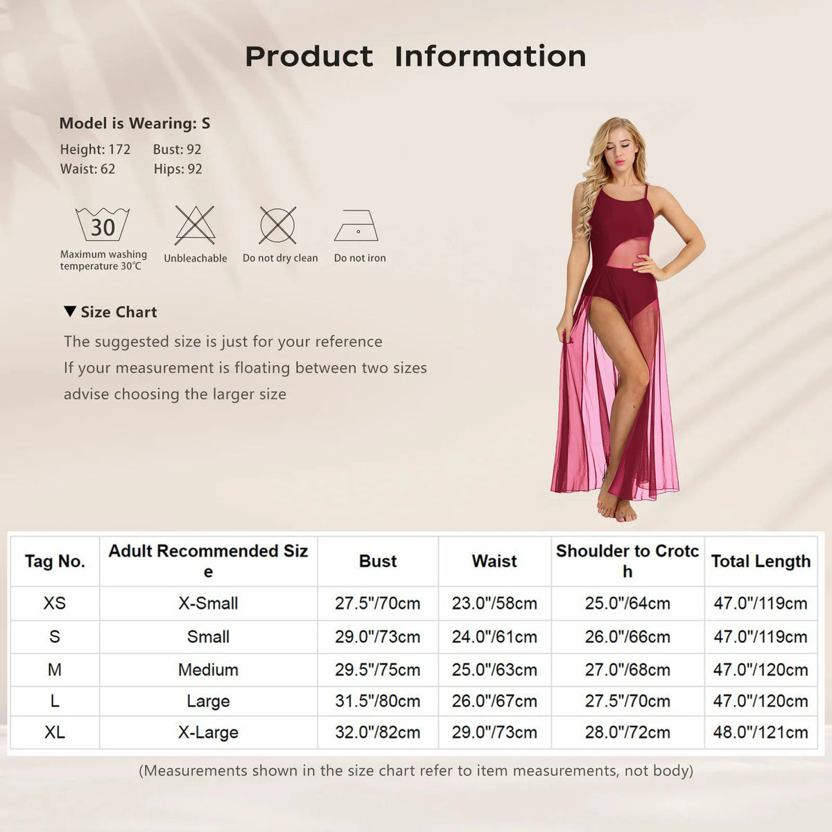 Women's Spaghetti Strap Lyrical Dance Dress | Built-In Leotard & Sheer Mesh Maxi Skirt | Front Slit