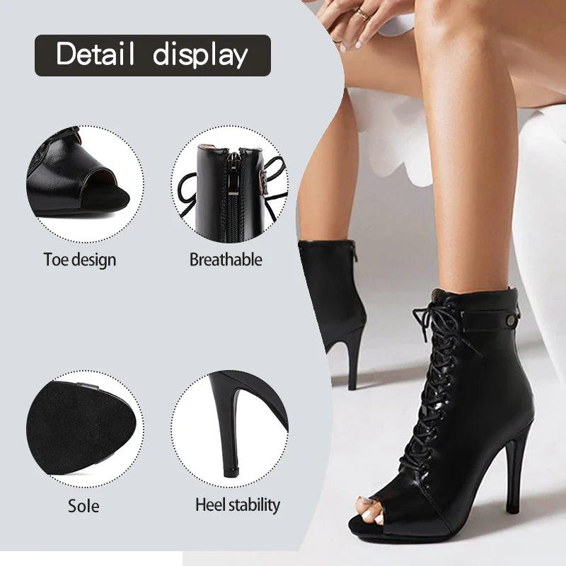 Dance Ankle Boots | Smooth Lace-Up | 7–11 cm