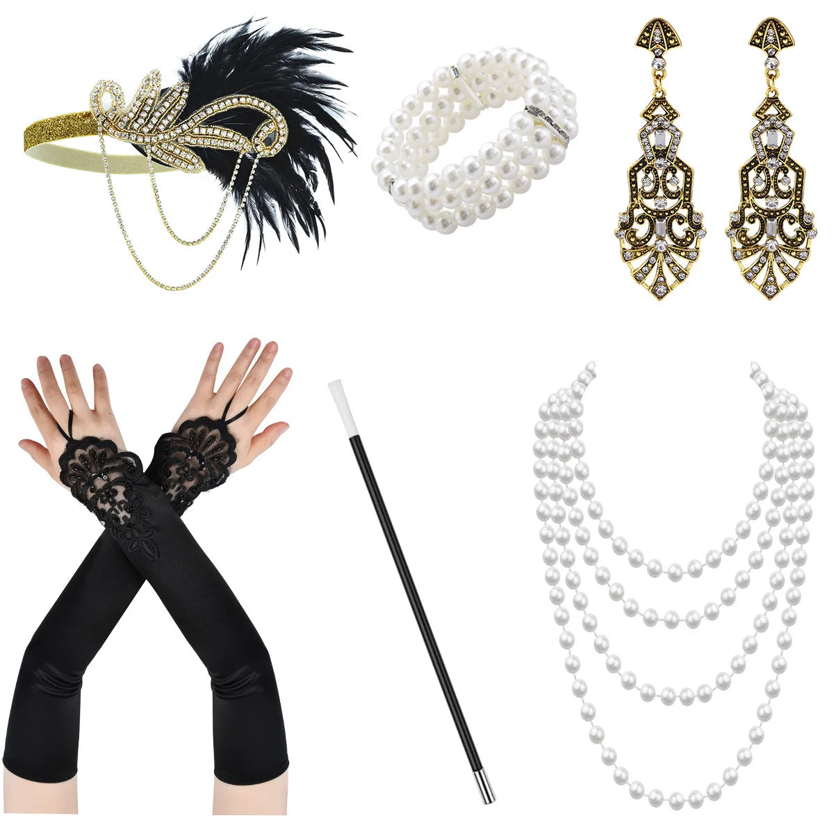 Flapper Accessories | 1920s Costume Set