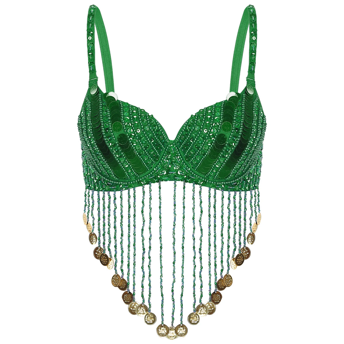 Sequin & Beaded Tassel Bra | Belly Dance & Festival Top | 7 Colours