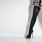 OTK Stiletto Sock Boot | Pointed Toe | Platform