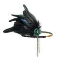1920s Flapper Feather Headband | Rhinestone & Chain | 3 Colors