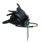 1920s Flapper Feather Headband | Rhinestone & Chain | 3 Colors
