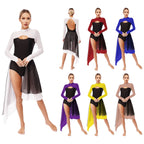Lyrical Dance Dress | Cutout Back & Mesh Sleeves | Irregular Hem