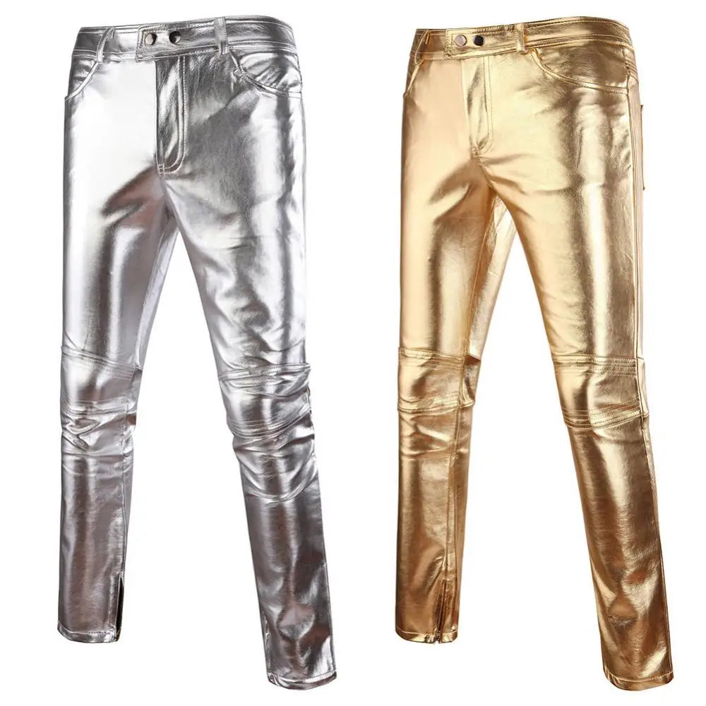 Men's Shiny Faux Leather Pants | Skinny Fit | Stage
