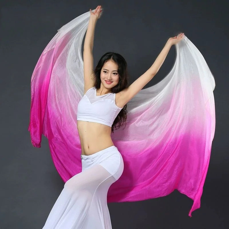 Tie Dye Silk Belly Dance Veil - Performance Scarf 250cm x 114cm