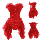 Satin Gothic Overbust Corset | Tulle Skirt | Victorian Bustier