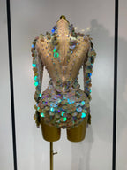 Rhinestone Stage Bodysuit | Iridescent Embellishment