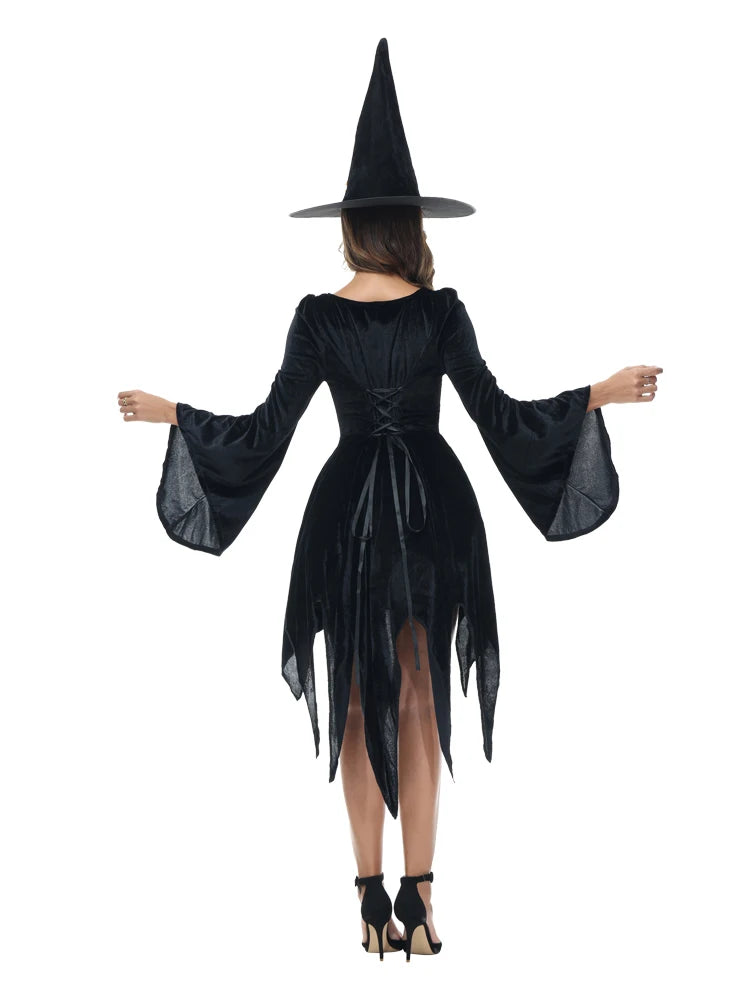 Witch Costume Set | Dress & Hat | 5 Colors | XS-XXXL