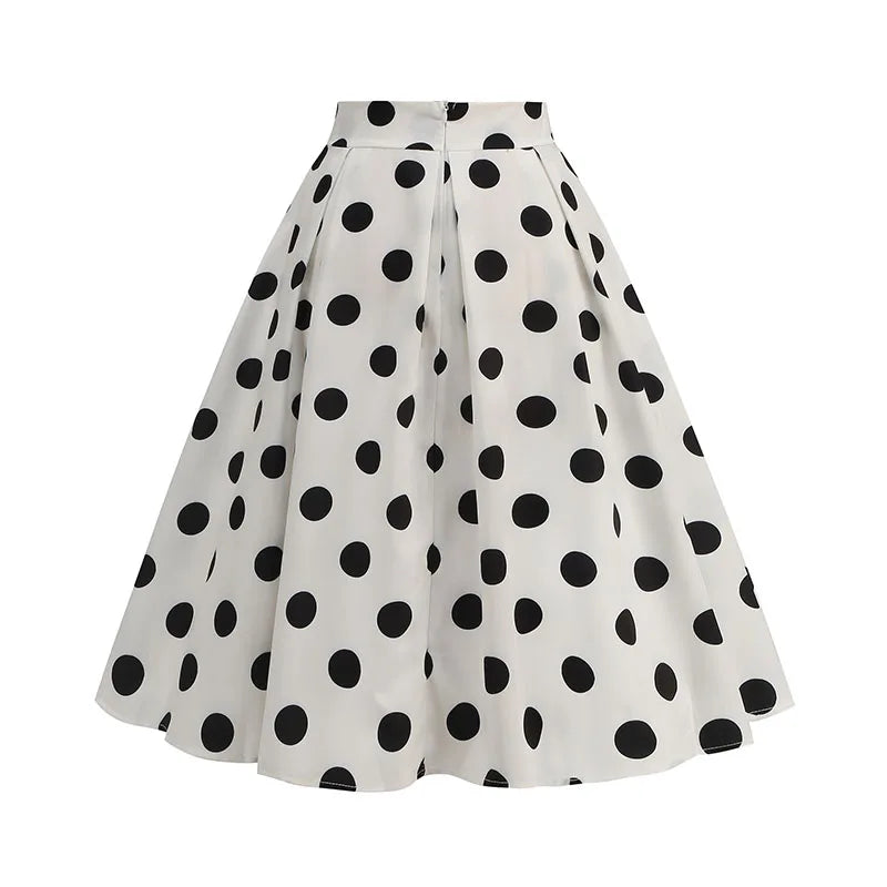 Polka Dot Midi Skirt | High Waist | S–XXL