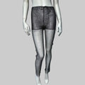 Rhinestone Fishnet Pants - Sheer Mesh Trousers