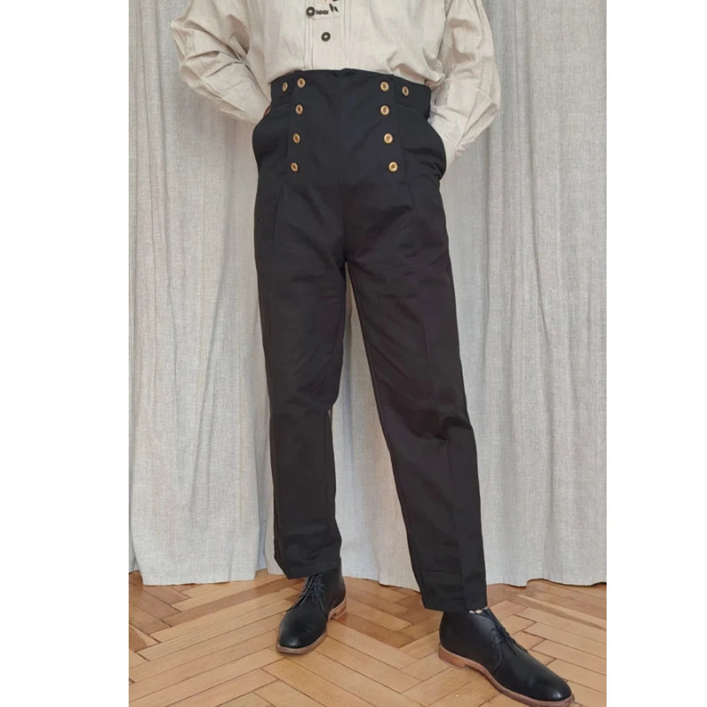 Victorian Steampunk Suspender Pants | High Waist | Men