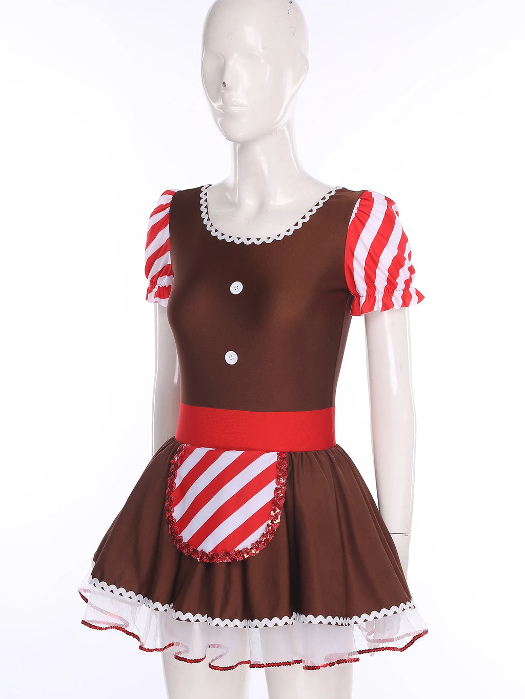 Gingerbread Costume Dress | Candy Cane Trim