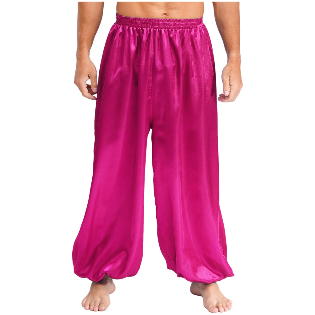 Men's Satin Dance Pants | Elastic Waist | Flowy Fit
