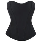 Rhinestone Overbust Corset | Boned Bustier | Black & White