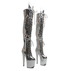 8-Inch Detachable Thigh-High Boots - 3-in-1 Platform Dance Boots