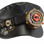 Steampunk Newsboy Cap | Gear & Eye Detail
