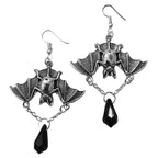 Gothic Bat Wing Drop Earrings | Crystal Drops | 3 Styles