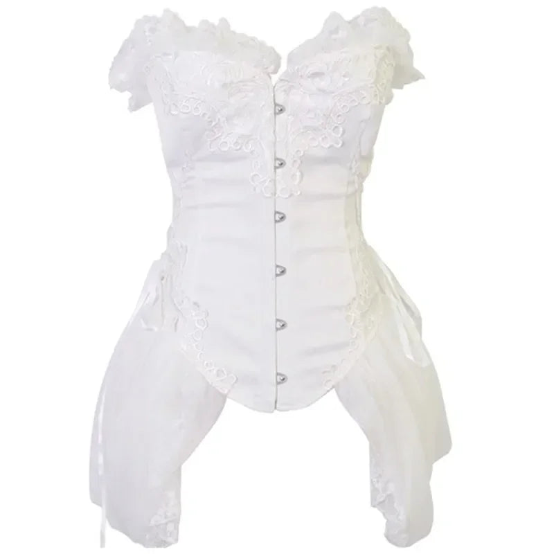 Satin Gothic Overbust Corset | Tulle Skirt | Victorian Bustier