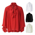 Renaissance Pirate Shirt | Lace-Up | Ruffled Cuffs | 4 Colors | S-3XL