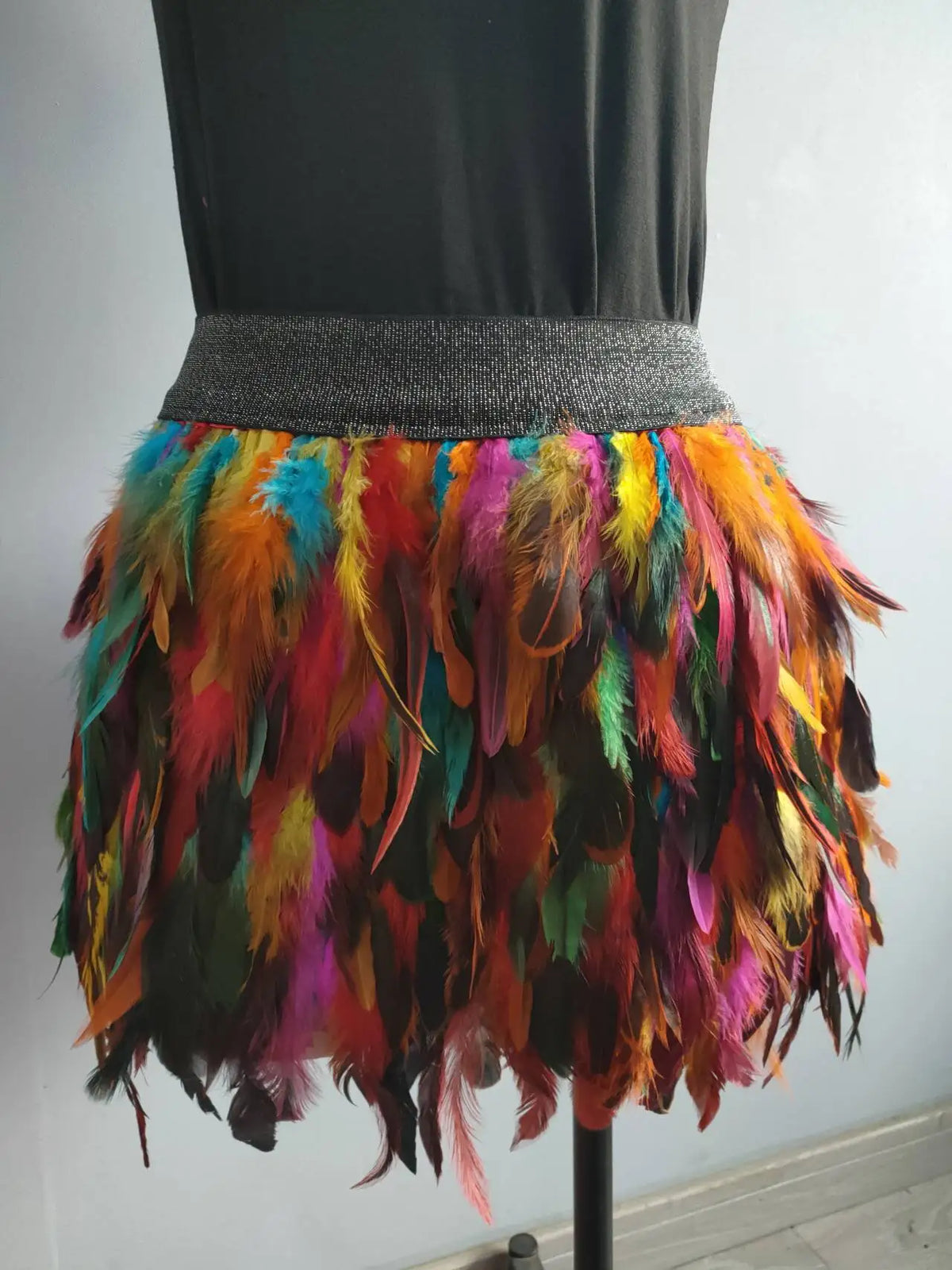 Faux Feather Stage Mini Skirt