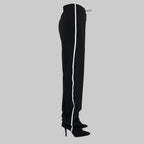 Over-the-Knee Stiletto Boots - Pointed Toe Thigh-High Boots