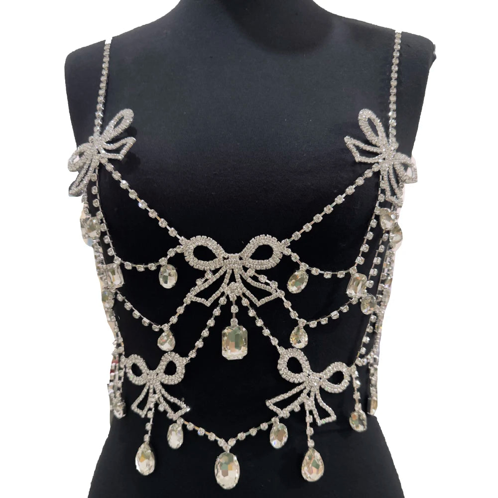 Crystal Bowknot Body Chain | Glass Rhinestone