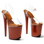 8-Inch Platform Heels with Peep Toe - Slip-On Sandals
