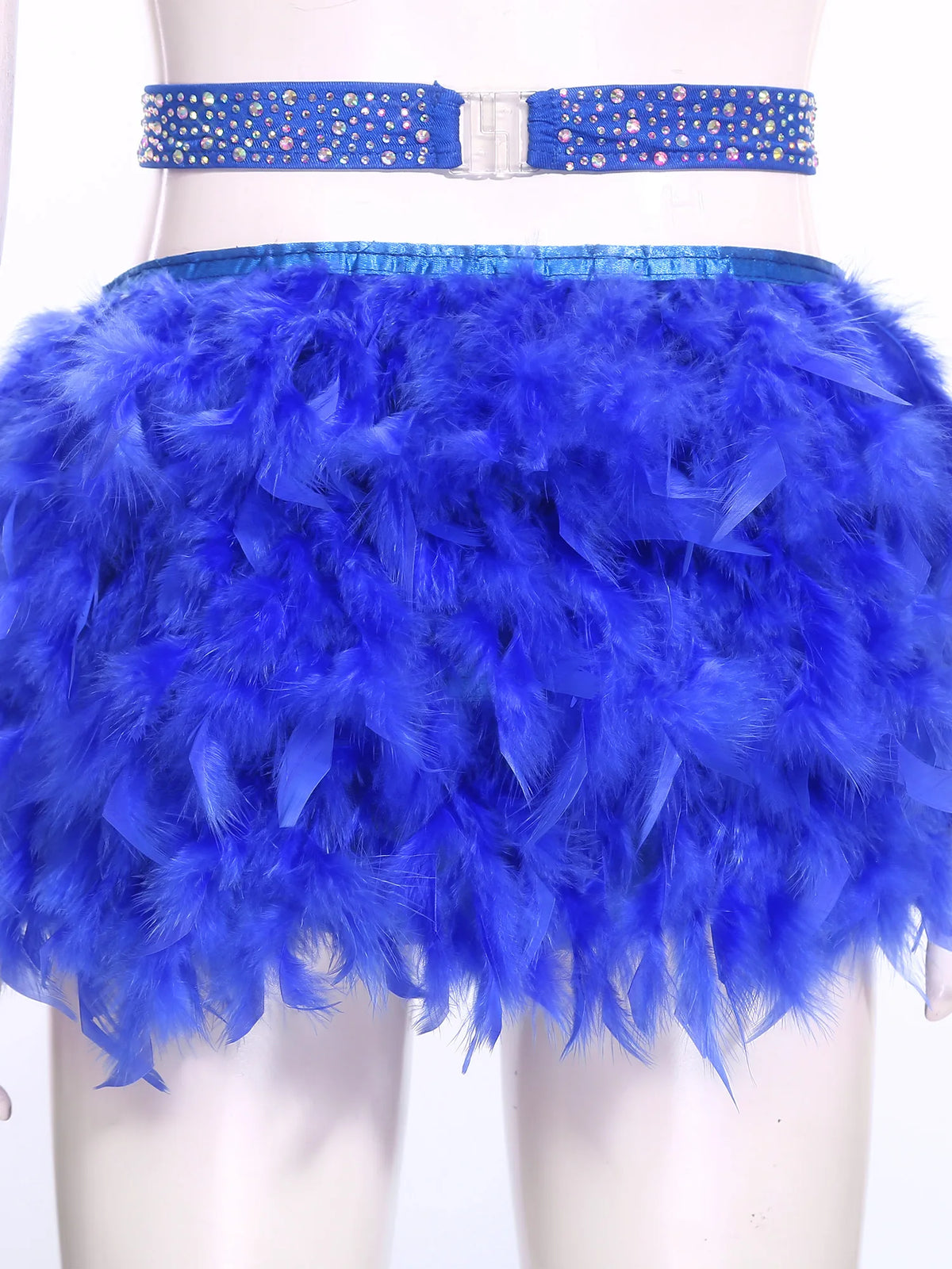Dance Bodysuit | Rhinestones & Faux Feathers
