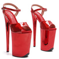 9-Inch Electroplated Platform Sandals - Metallic Dance Heels