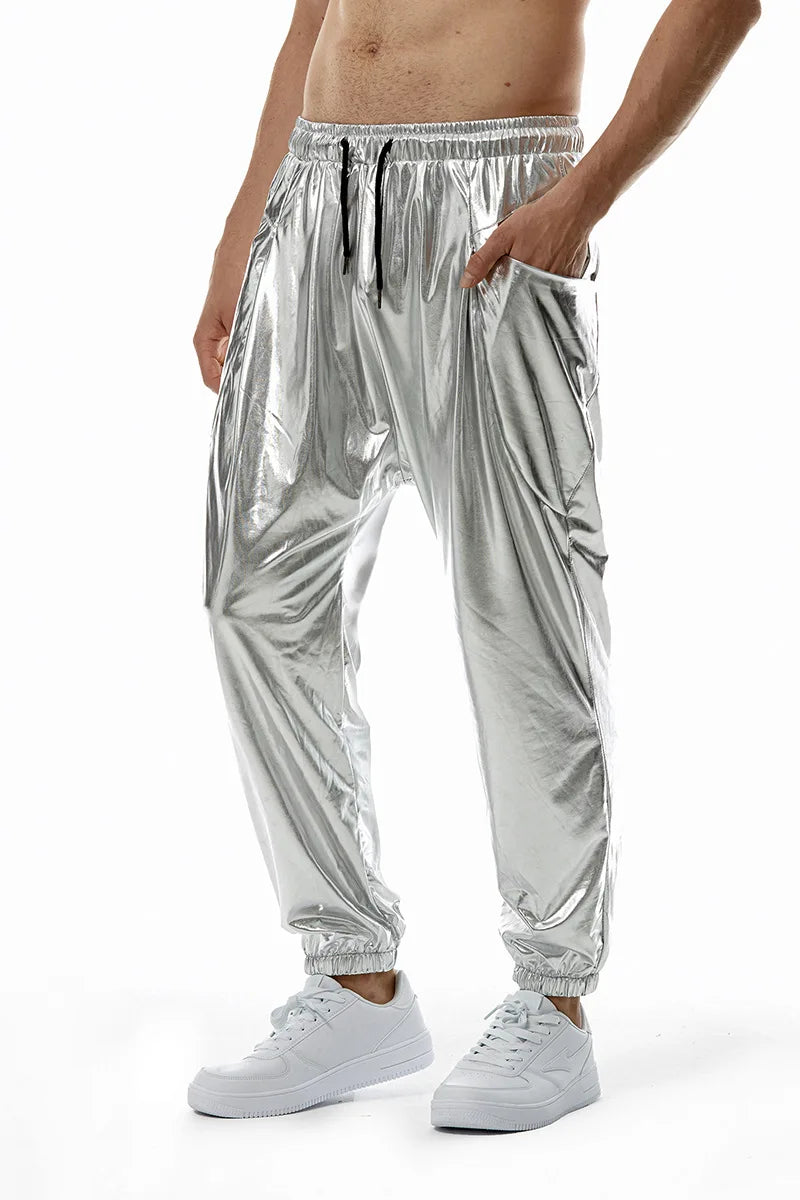 Men's Metallic Joggers | Gold & Silver