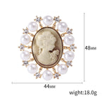 Victorian Cameo Brooch | Pearl & Crystal | Vintage Portrait Pin