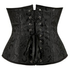 Floral Jacquard Underbust Corset | Front Busk | Boned